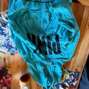 PINK Victoria's Secret Teal Hoodie Jacket
